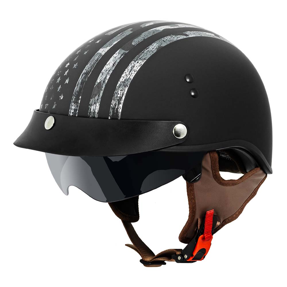 VCAN V58 Cruiser Half Face Motorcycle Helmets with Drop-Down Sunglasses / DOT Approved / FMVSS No. 218 Certified – Vcan VCAN V58 Cruiser Half Face Motorcycle Helmets with Drop-Down Sunglasses / DOT Approved / FMVSS No. 218 Certified – Vcan
