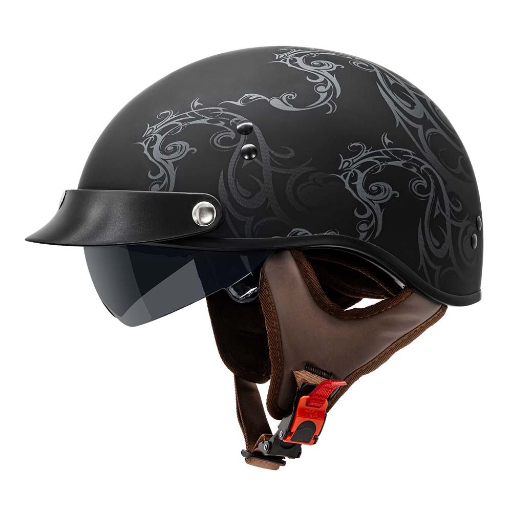 VCAN V58 Cruiser Half Face Motorcycle Helmets with Drop-Down Sunglasses / DOT Approved / FMVSS No. 218 Certified – Vcan VCAN V58 Cruiser Half Face Motorcycle Helmets with Drop-Down Sunglasses / DOT Approved / FMVSS No. 218 Certified – Vcan
