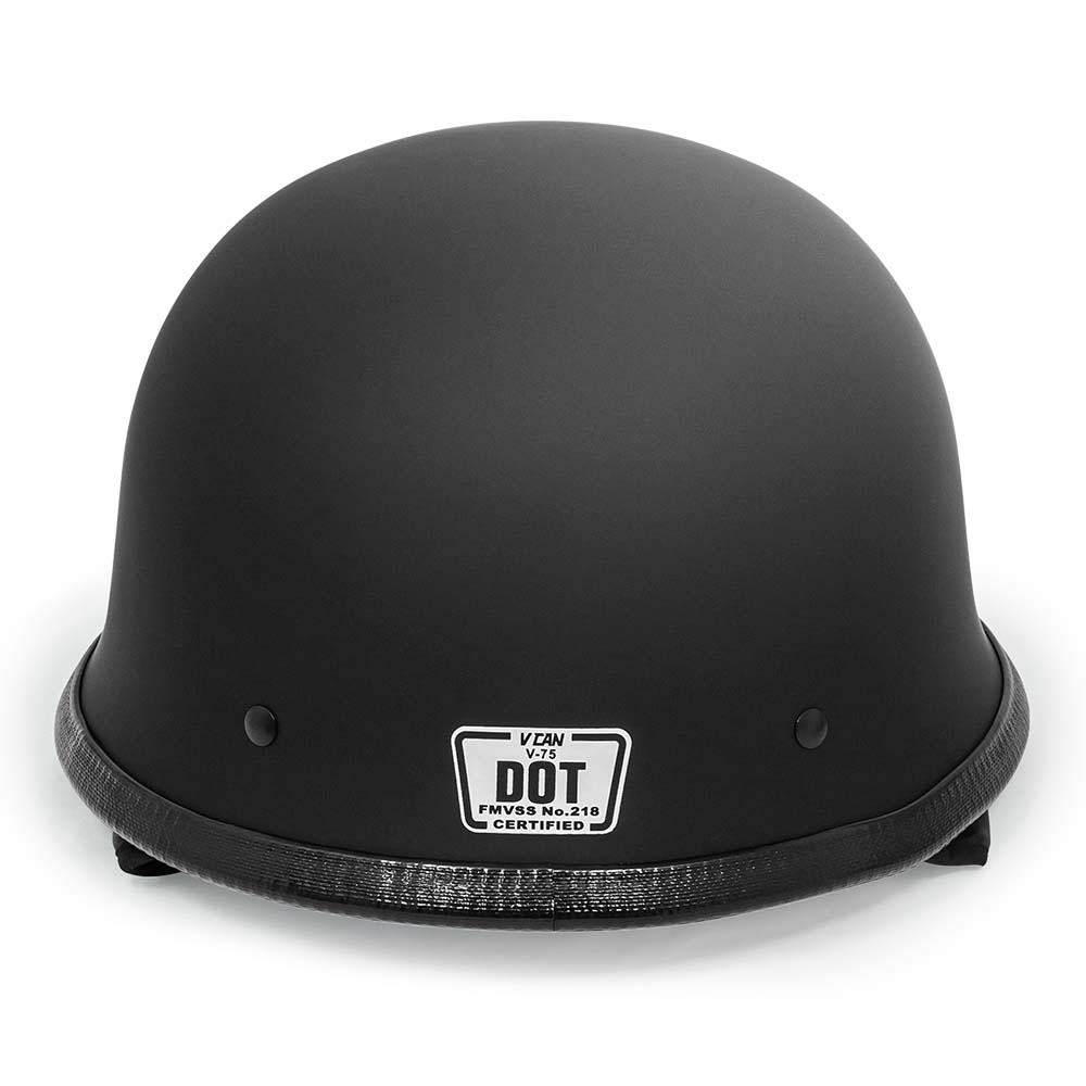 V75 German Style Motorcycle Half Helmet Open Face Cruiser Chopper Biker Skull Cap Helmet