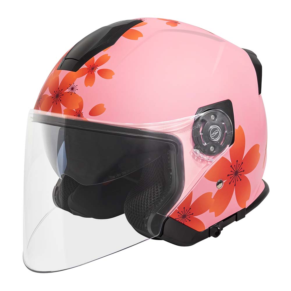 DOT Womens Pink Motorcycle Half Helmet without Visor