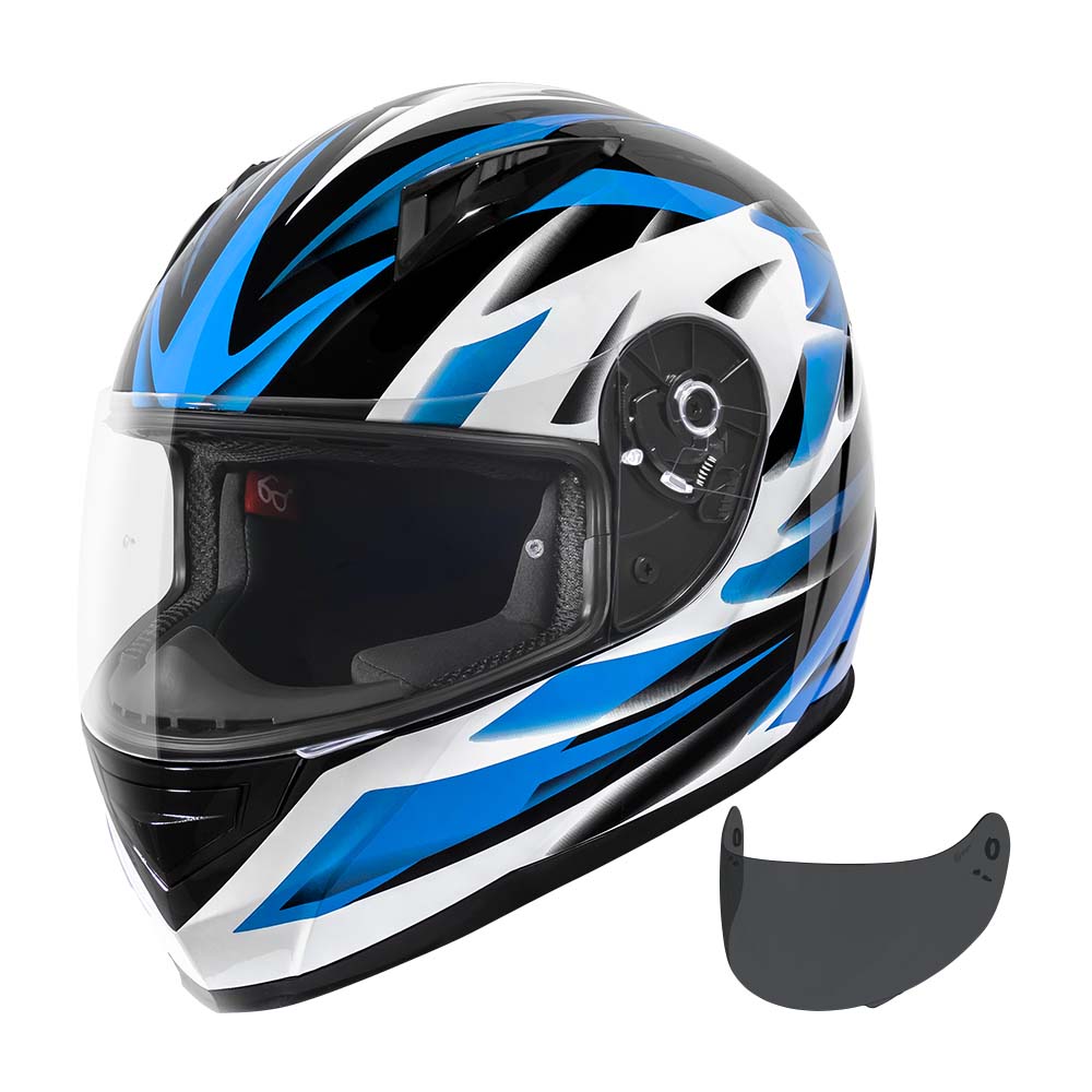 blue and white motorcycle helmets VCAN VX Full Face Street Motorycle Helmets / DOT & ECE-R 22.05 Certified / Coolmax / Pinlock Ready / Glasses Friendly – Vcan