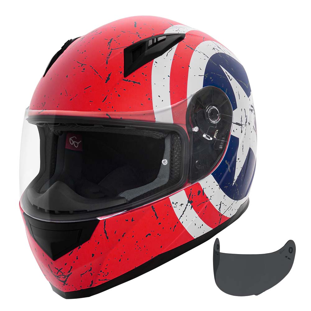 full face stars motorcycle helmet VCAN VX Full Face Street Motorycle Helmets / DOT & ECE-R 22.05 Certified / Coolmax / Pinlock Ready / Glasses Friendly – Vcan