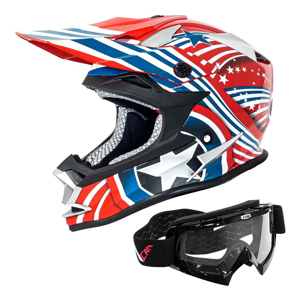VCAN VX38 Adult Off-Road MX Motorcycle Helmets / DOT & ECE-R 22.05 Certified Vcan VCAN VX38 Adult Off-Road MX Motorcycle Helmets / DOT & ECE-R 22.05 Certified Vcan