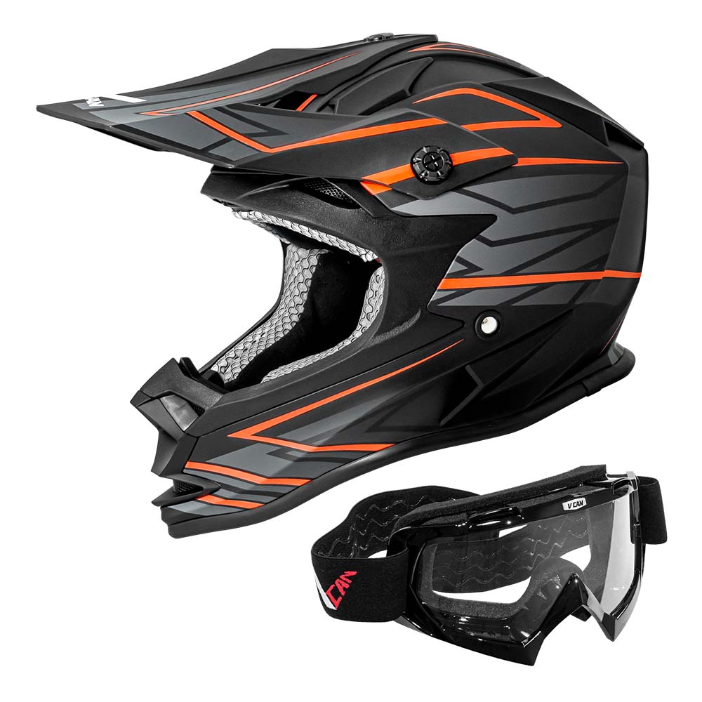 can motorcycle helmets VCAN VX38 Adult Off-Road MX Motorcycle Helmets / DOT & ECE-R 22.05 Certified – Vcan