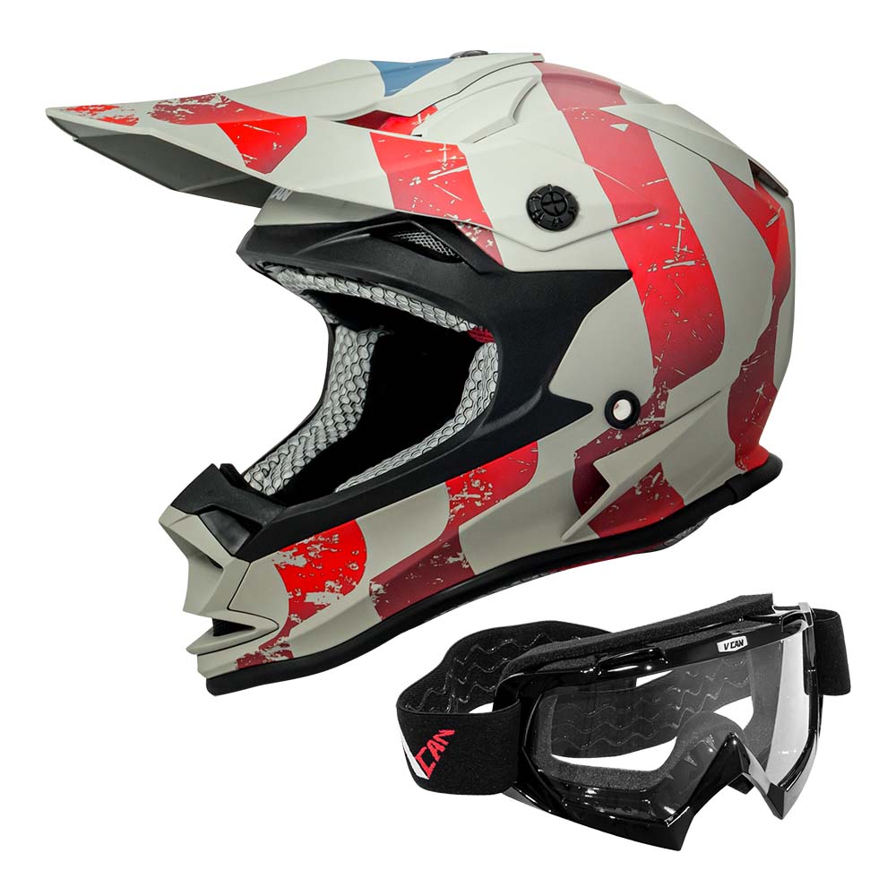 VCAN VX38 Adult Off-Road MX Motorcycle Helmets / DOT & ECE-R 22.05 Certified – Vcan VCAN VX38 Adult Off-Road MX Motorcycle Helmets / DOT & ECE-R 22.05 Certified – Vcan