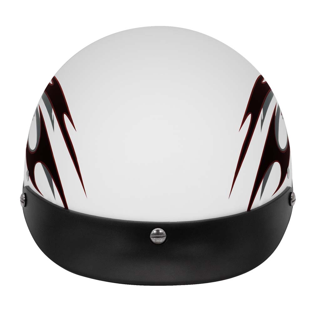 VCAN Cruiser Solid Flat Black Half Face Motorcycle Helmet (X-Large)