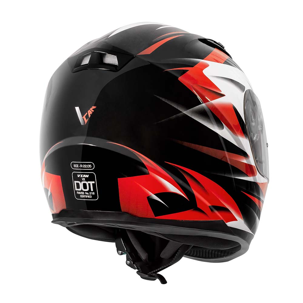 VCAN VX Full Face Street Motorycle Helmets / DOT & ECE-R 22.05 Certified /  Coolmax / Pinlock Ready / Glasses Friendly – Vcan
